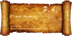 Plank Arnold névjegykártya